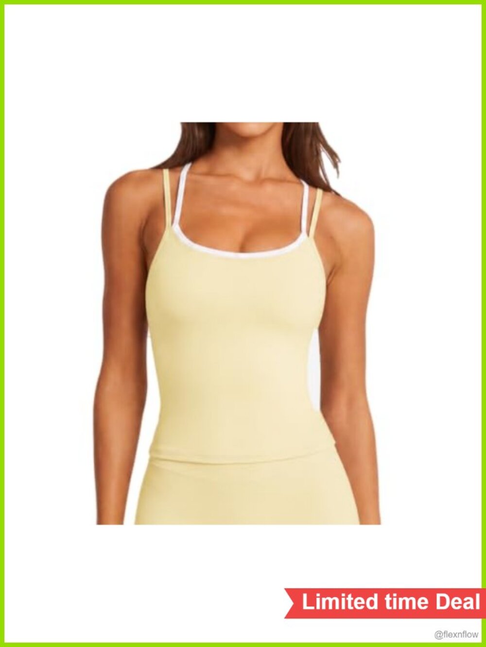 Layered Workout Tank Top Double Lined Open Back Sports Bra Halter